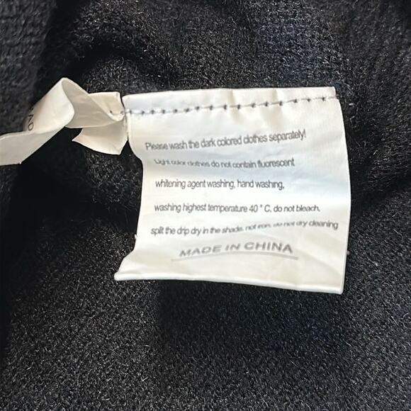 Avantlook Mock Neck Pullover Two-Tone Lace Long Sleeve Sweater Black Tan Size XL - Picture 12 of 14